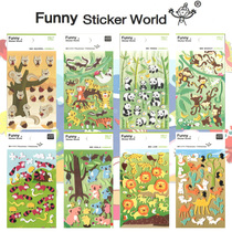 South Korea Funny three-dimensional animal Lion Tiger koala sheep giraffe felt cloth stickers children stickers