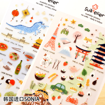 Korean hand account sticker SONIA diary gift childrens growth manual decoration PVC flat retro waterproof sticker