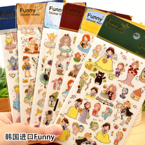 Korean Funny Princess cute cartoon bronzing flat PVC paste painting hand account decoration baby girl sticky Sticker