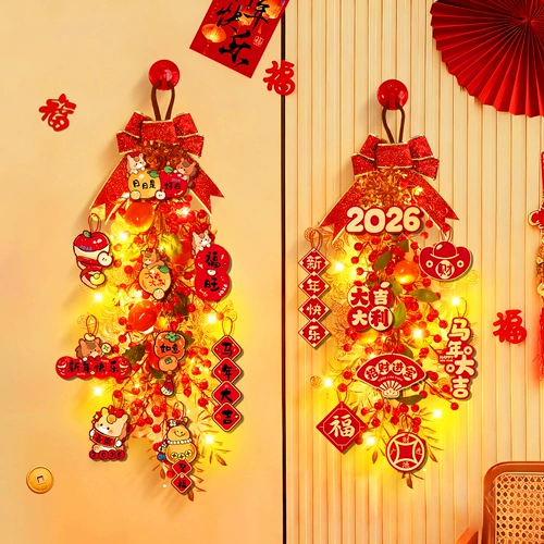 Год Лошади Кулон 2026 Новый Год Входная Дверь Висячие Новогодние Подвесные Украшения Весенний Фестиваль Новогодняя Гостиная Праздничная Атмосфера Украшения