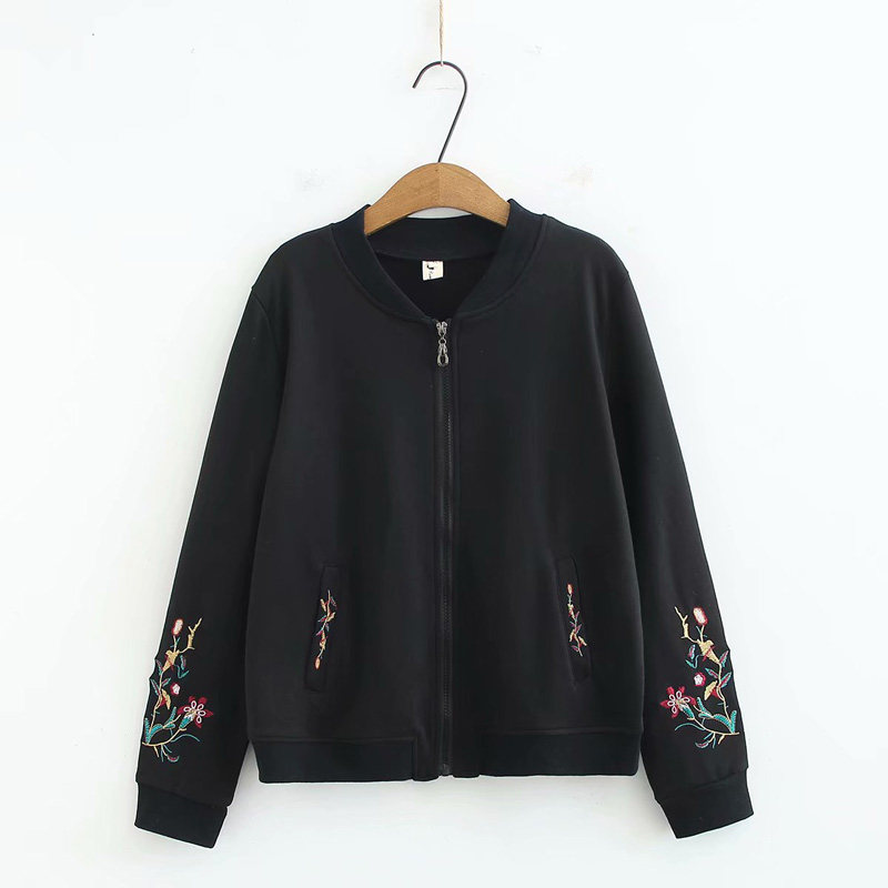 Spring jacket middle-aged mother's top fashion cardigan embroidered flower sweater fat mm slim middle-aged and elderly coat