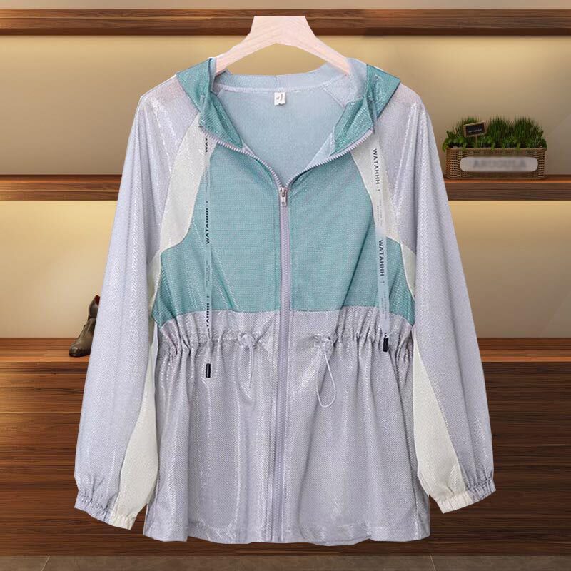 Summer dress new middle aged mother dress blouse large size easy to even cap waist display slim sunscreen 40-year-old 100 lap jacket