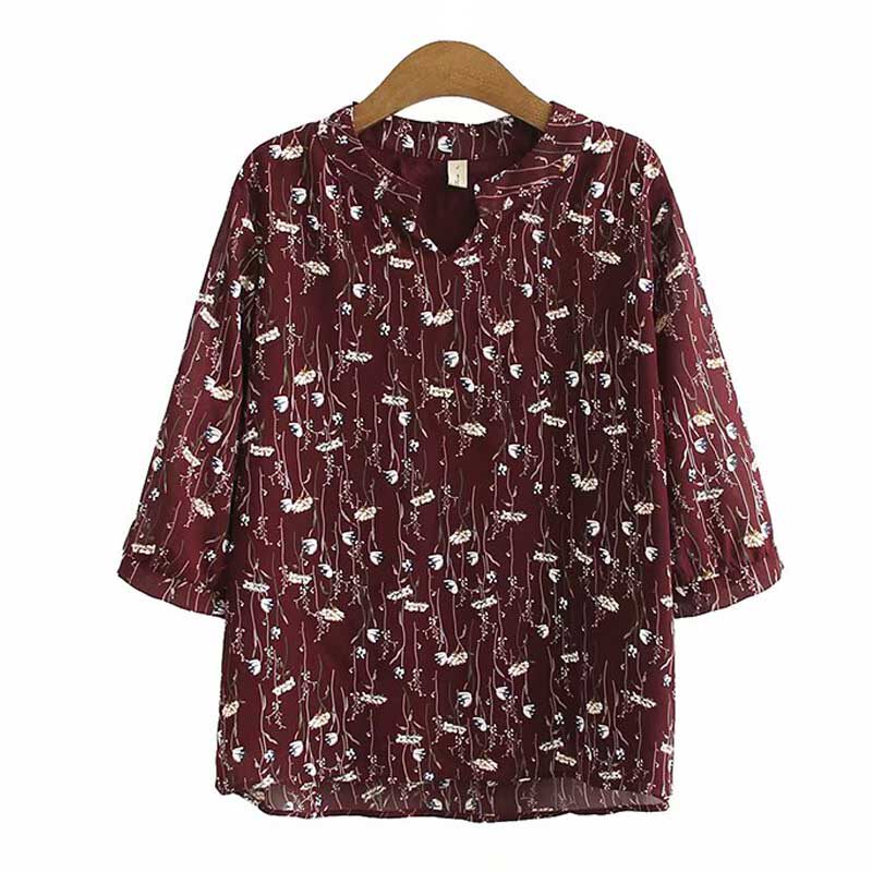 Middle-aged mom dressed in loose five-minute snow spinning middle-aged color national wind shirt summer dress