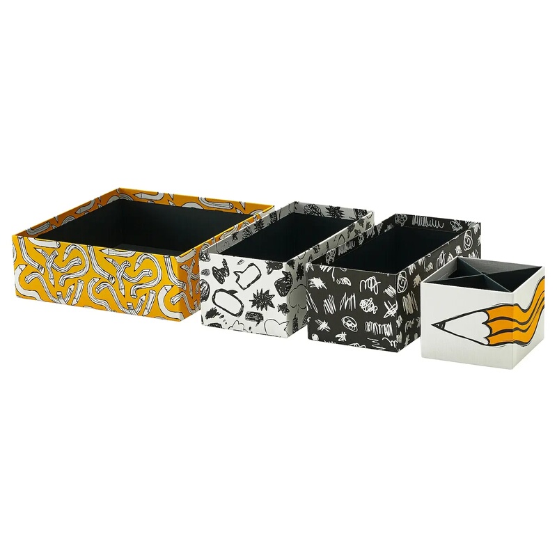 Authentic Ikea Storage Box, Creative Graffiti Storage Box, Desktop Organizer Box, Drawer-Type Storage Box