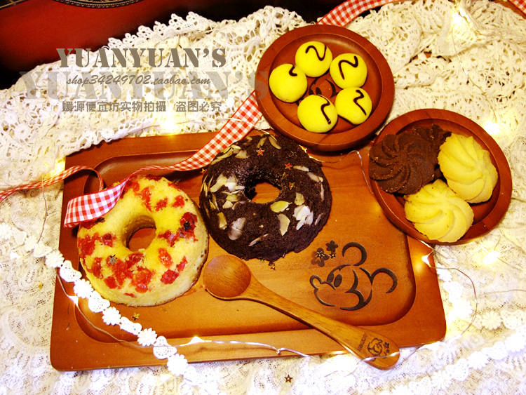 tokyo disneyland Japan Di*Ni Out Solid Wood Afternoon Tea Sushi Pallet Cup Spoon Set