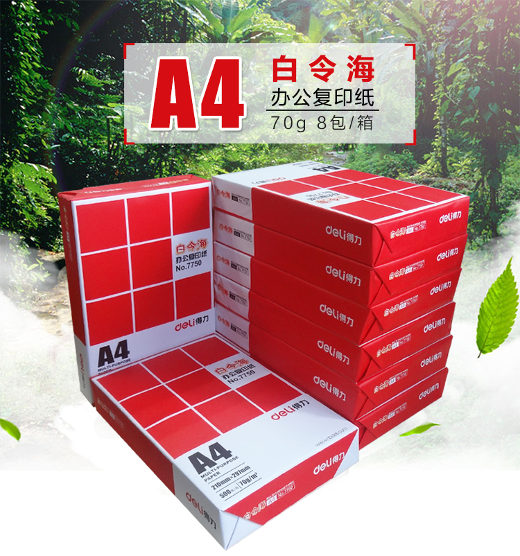 Deli White Seal Sea Copy Paper Print Copy Paper A4 Paper 70g Office Paper 8 Pack / Box