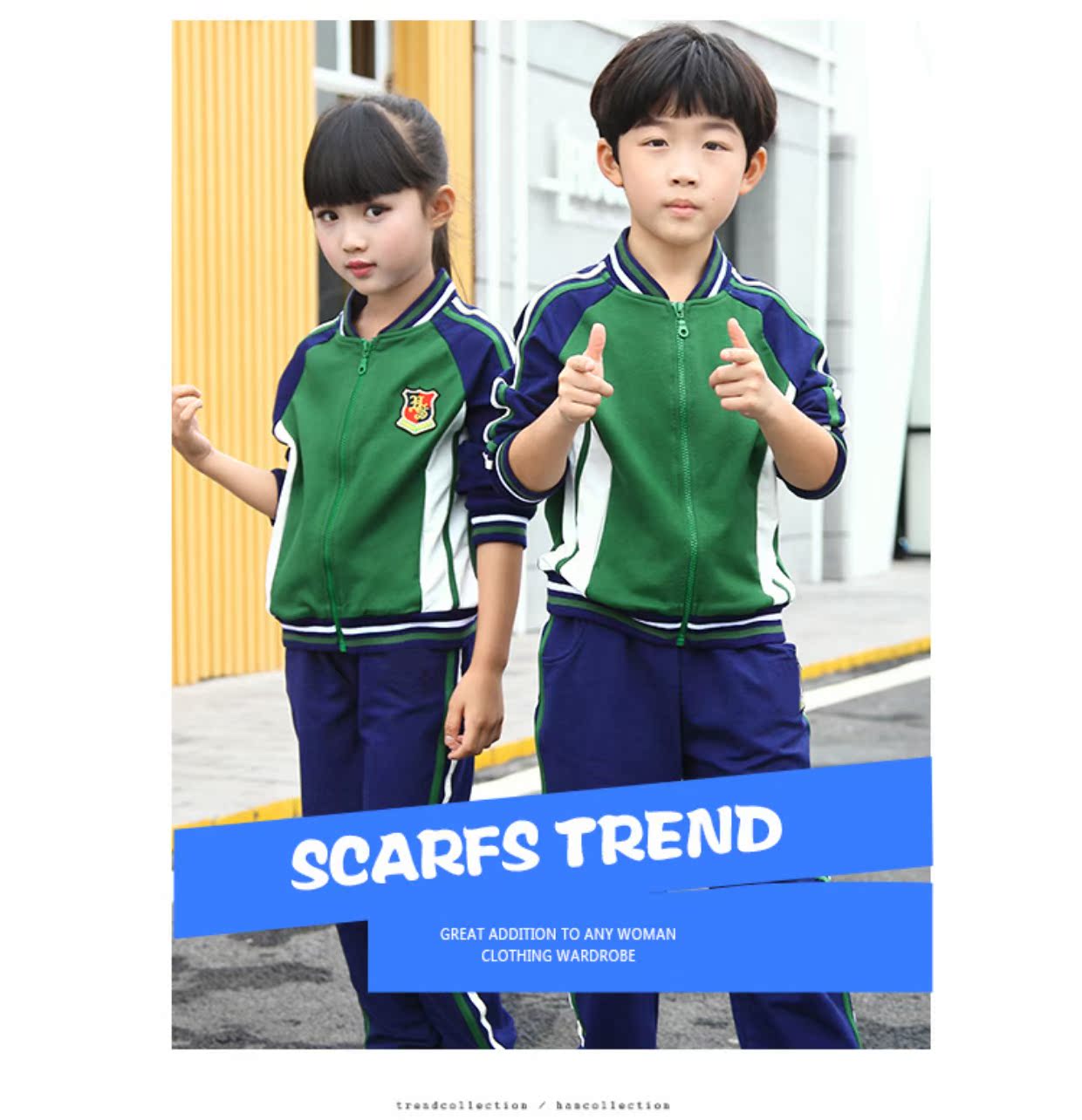 Mùa thu phong cách Anh mùa xuân và mùa thu trang phục lớp mẫu giáo quần áo mùa hè học sinh đồng phục tùy chỉnh thể thao phù hợp với trẻ em quần áo trẻ con