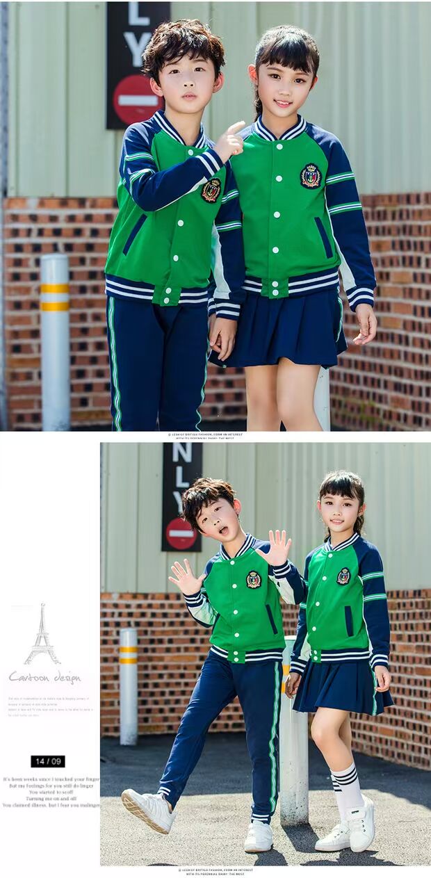 Quần áo mẫu giáo 2018 mẫu quần áo mùa xuân và mùa thu cotton cho trẻ em đồng phục học sinh tiểu học tùy chỉnh lớp thể thao phục vụ hai mảnh quần áo sành điệu cho be gái