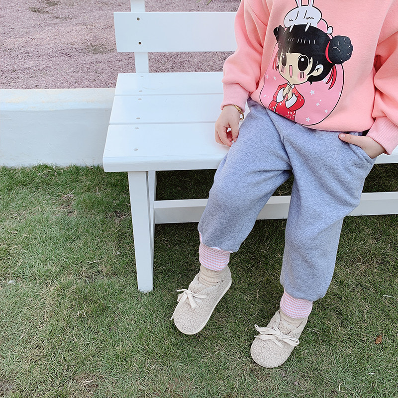 Girls' pants autumn and winter 2022 new Korean version of children's baby winter clothes plus velvet outer wear Western style inner pants trousers tide