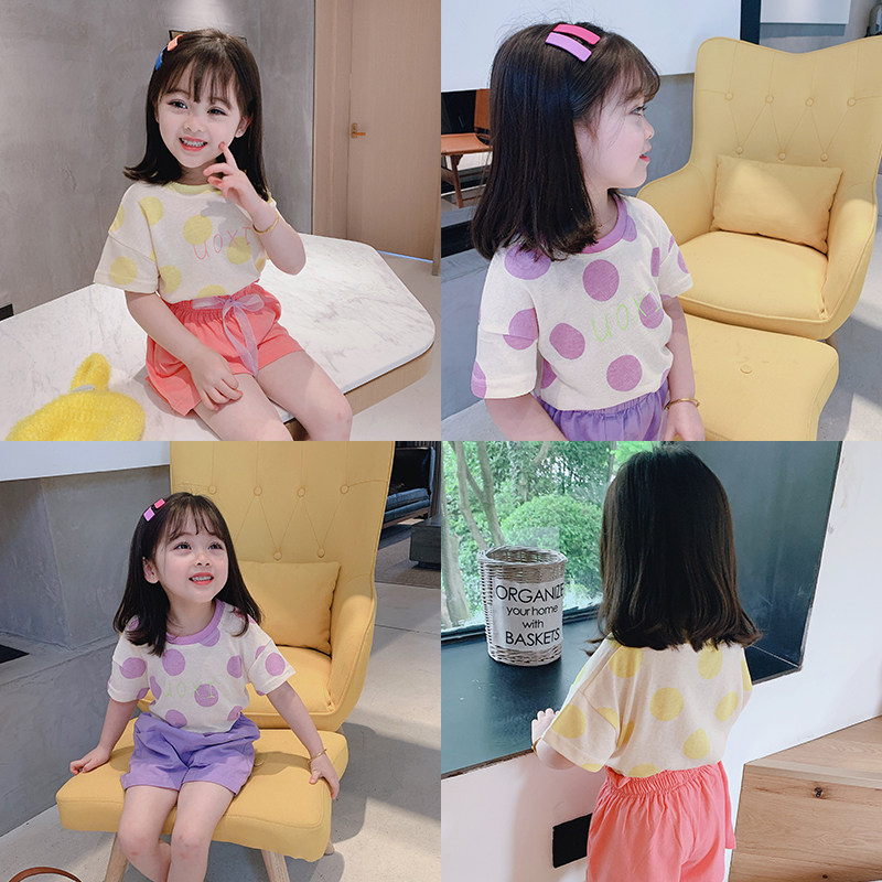 Girl Short Sleeve T-shirt 2021 Summer New Wave Korean Version Children Toddlers Summer Clothing Foreign Pie Bottom Girl Blouse