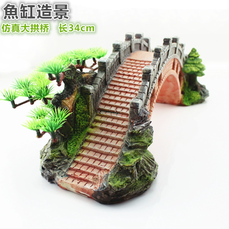 Trang trí hồ cá Cầu đá cảnh quan Cầu mô phỏng Cầu đá giả Cầu vòm Cầu nước Cỏ nền Trang trí lớn - Trang trí nội thất