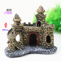 Fish tank Scenery Decoration Aquarium Mini Small Castle Fish Shrimp House Jars Simulation Villa House Hollow Castle
