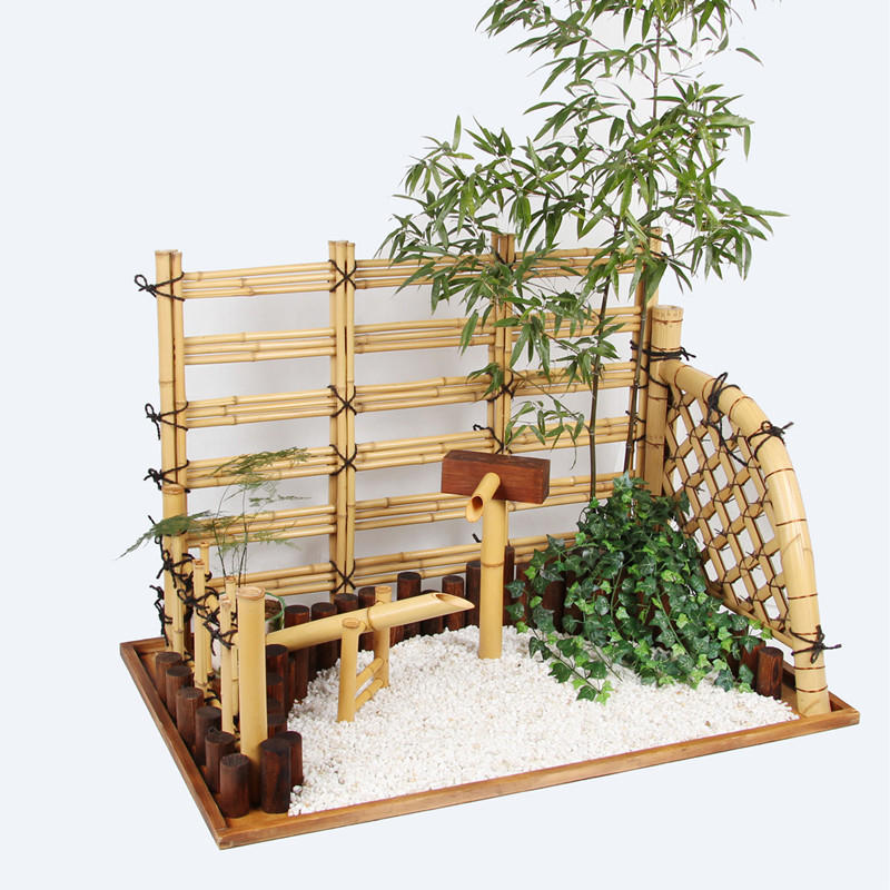 Day Style Courtyard Pendulum with Zen Wild-landscape Throng of Bird Ware Bamboo water Landscape Balcony Bamboo Decoration Bamboo Fence