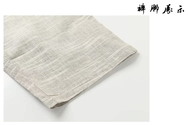 Mùa hè người đàn ông mới của linen casual cắt quần của nam giới lỏng kích thước lớn đàn hồi cao eo vẽ bông và quần linen nam