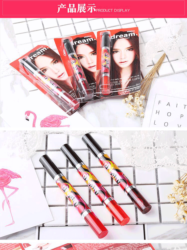 Thái Lan MISTINE đôi son bóng cherry đôi đầu cắn môi nhuộm môi lỏng - Son bóng / Liquid Rouge 	son bóng joocyee