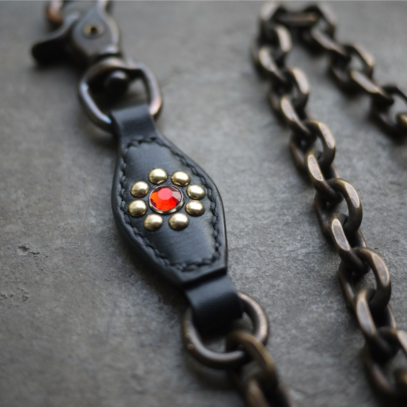 American Vintage Bull Leather Pants Chain Studs Brass Pants Chain Wallet Chain Wallet Chain Waistband