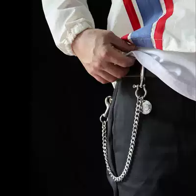 Hardwind American vintage bright silver metal all stainless steel purse chain pants chain waistline