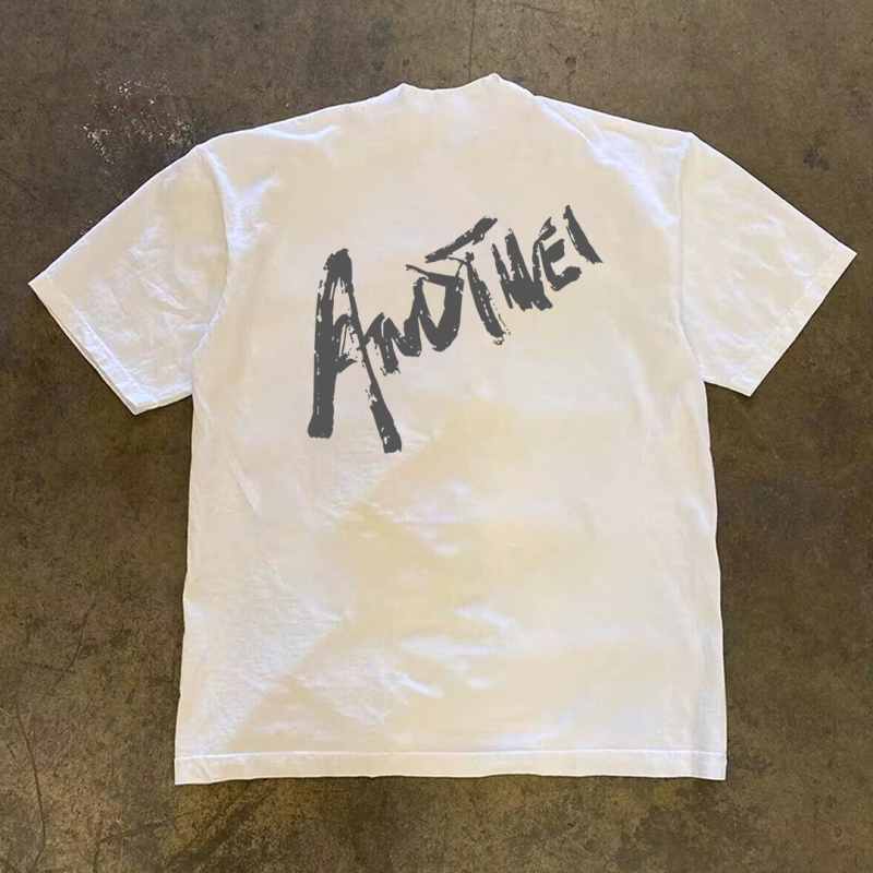 [24H Pure Cotton] Street Casual American Style Pure Cotton Short-Sleeved T-Shirt 2026 New Trendy Brand Loose Half-Sleeved Shirt