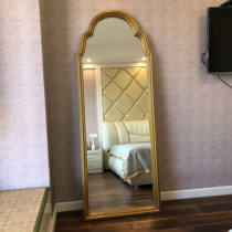European style retro Wall full-length mirror luxury dressing mirror wall hanging home French floor mirror American fitting mirror
