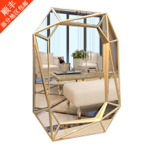 European light luxury bathroom mirror bathroom mirror wall dressing table art makeup mirror fireplace wall decoration hanging mirror