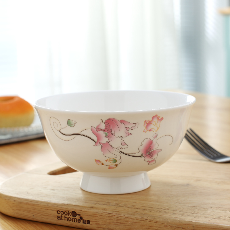 Jingdezhen 5 inches tall foot ipads porcelain bowl bowl of rice bowls set Chinese ceramic tableware bowls small bowl bowl bowl