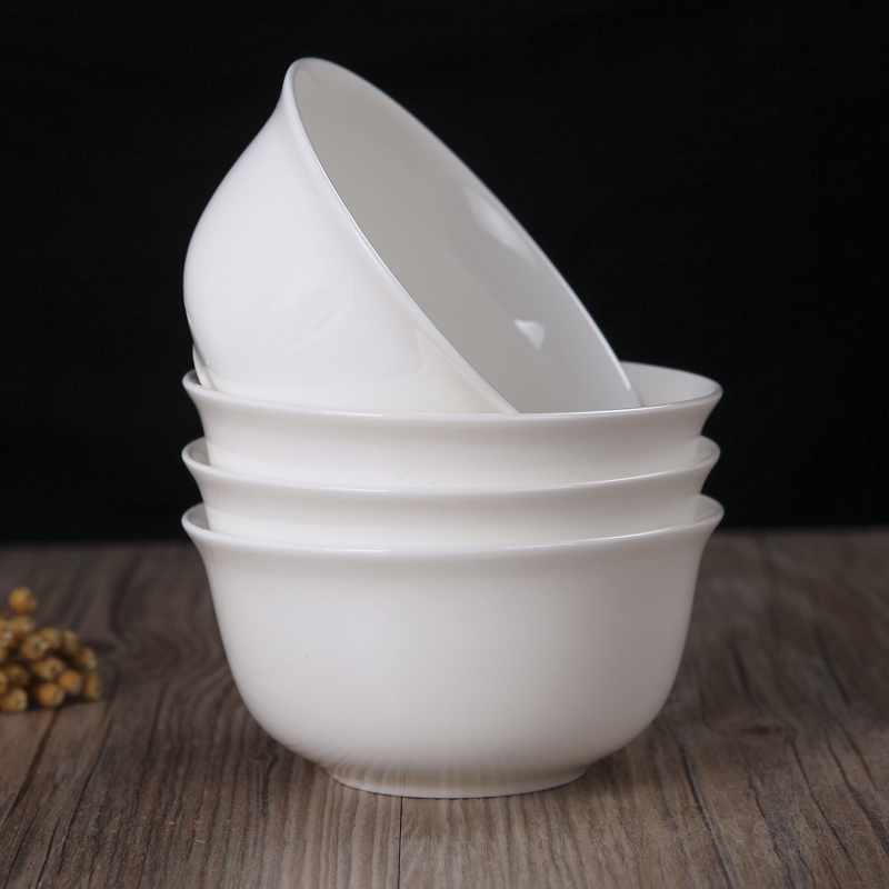 Pure white ipads porcelain bowl set tableware jingdezhen ceramic bowl bowl of hot new high against the small bowl of household of Chinese style