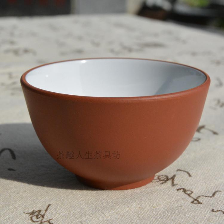 Zhu Mu Zisha Tea Cup Kung Fu Tea Set Tea Cup Miệng lớn Master Cup Tea Cup Tea Tea nhỏ Quặng nâu cốc uống trà