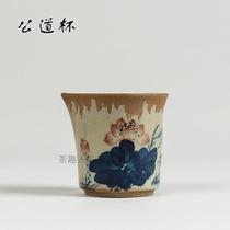 Purple Sand Justice Cup Handpainted Ink Kongfu Tea With Pure Entirely Handmade Coarse Pottery Milk Pot ice Cracked Glaze Open Slice Teaver