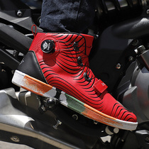 Four Seasons New Cycling Shoes Mens Fashion Motorcycle Shoes Anti-fall Breathable Riding Boots Motorcycle Shoes High Top Sneakers Y866