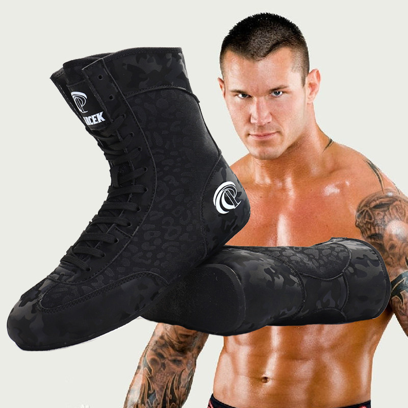 High-top boxing shoes men's training professional competition fighting fighting to help foot protection non-slip wear-resistant Sanda shoes women Y866