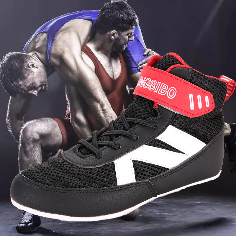 Children's wrestling shoes non-slip breathable wear-resistant boxing Sanda squat comprehensive training shoes boys and girls fitness shoes Y866