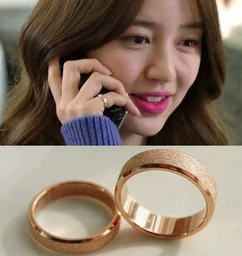 Titanium thép mạ 18 K rose gold matte couple màu vàng nhẫn chỉ số finger ring cho nam giới và phụ nữ đuôi vòng màu dài J056