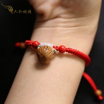 Newborn baby Baby child pregnant woman evil spirits pressure shock red rope bracelet Female male peach core basket Peach wood Hu hand string