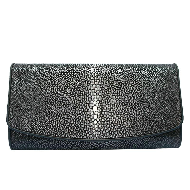 The new all-grinding Pearl Long version wallet pearl fish leather wallet genuine leather lady money clip for the more Burmese Thai take-away goods store