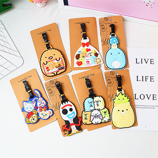 New Creative Cute Cartoon Luggage Line License Travel Rod Box Tag Card