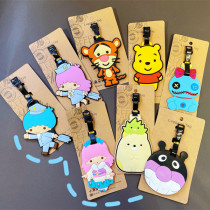 Cartoon creative small animal luggage tag tag boarding pass suitcase silicone tag