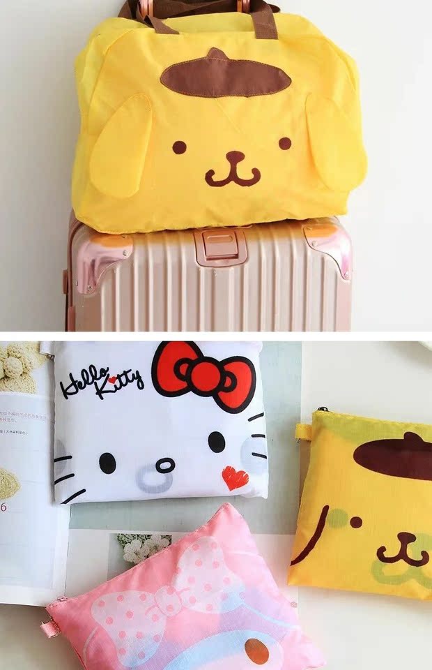 Dễ thương hoạt hình xách tay công suất lớn túi gấp du lịch túi duffel túi Lever gấp du lịch túi nữ tay túi du lịch mini