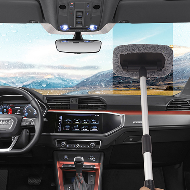 Front windshield glass defogging aluminum alloy stretching cleaning brush window removal brush dust dust dust dust dust dust dust dust dust dust dust dust removal artificial