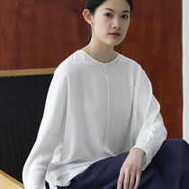 Monastery Mountain Wen also Cloud shirt One piece to create a high order Temperament Heavy Pound Custom 22 Mme True Silk Double Joe White Shirt