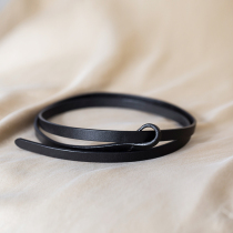 Monastery Mountain Wen also paints a good quality head layer of cow leather knotted fine belt genuine leather leather belt to collect waist 100 lap black woman