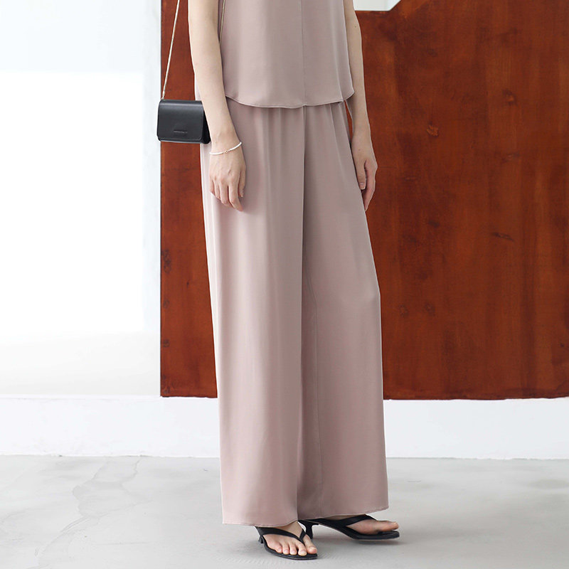 Terayama Fumiya Danmu 2 Summer Air Pants 22 Mommy Heavyweight Silk Double Joe Satin Loose Wide Leg Pants