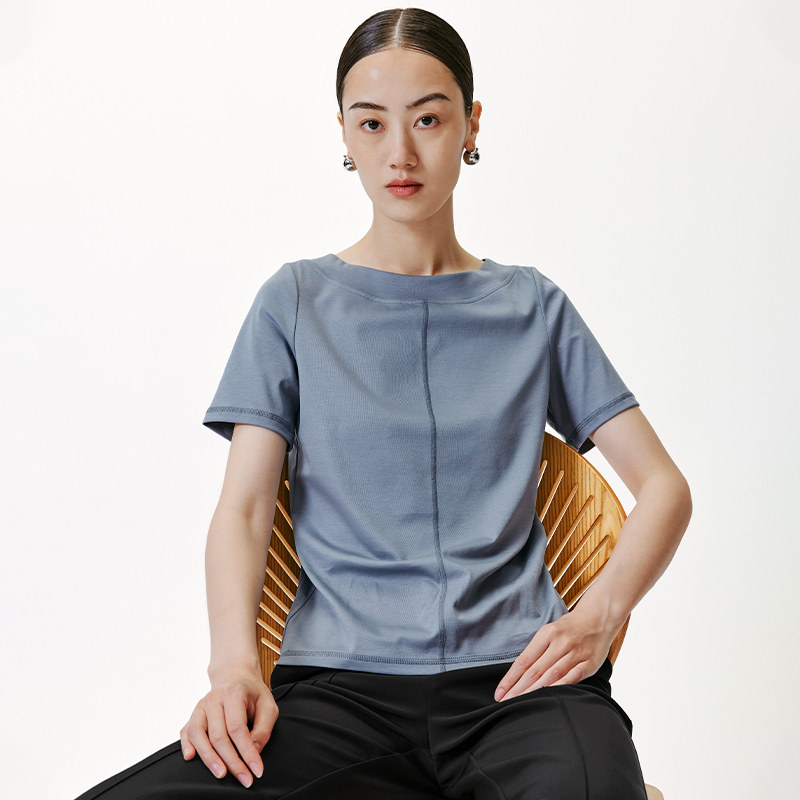 Templan also Wen of the Tianshan Street Long - chon cotton base T - shirt 