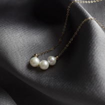 Monastery Mountain Moon also fall Suits original 14k Note Gold necklace Natural 3 Freshwater Pearls Elegant Temperament Necklace Woman