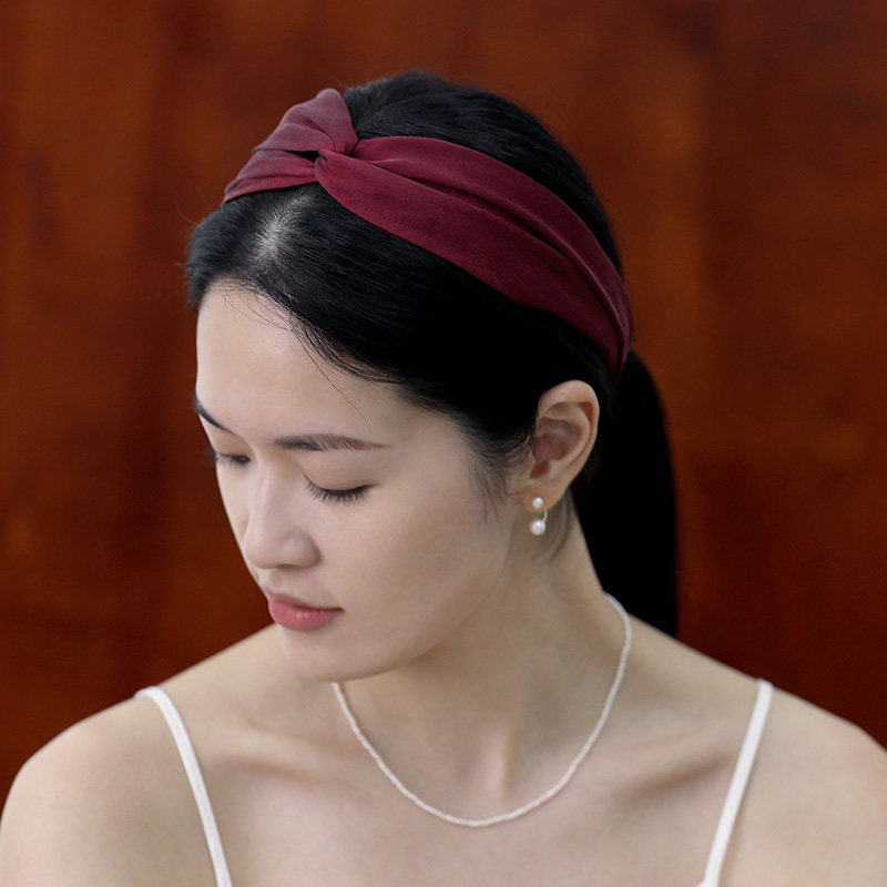 Monastery Mountain Wen also dot Genuine Silk Satin Cross Structure Hair style Elegant Retro Elastic Hair Stirrup Hair Accessories