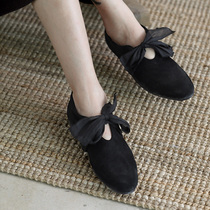 Sishan Wen also Ruo Meng Gaoding handmade Italian imported calfskin lambskin strap flat sole shoes women