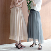 Monastery Mountain Wen also Murder and Gentleness The Genuine Silk Snowspun Double Layer Splicing Fairy Beauty Dream Yarn Skirt Half Body Dress