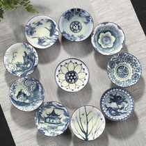 Blue and white porcelain tea cup 10 sets ceramic kung fu small tea cup single Cup individual cup tea cup tea cup