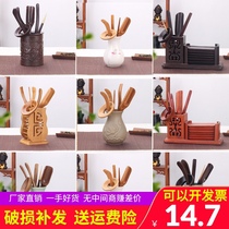 Six Junzi set Tea set accessories Ruyao Ceramic Tea Tube Tea Ceremony Ebony Rosewood Household parts Bamboo Bamboo