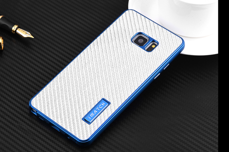 iMatch Luxury Aluminum Metal Bumper Carbon Fiber Back Cover Case for Samsung Galaxy Note 7 N9300