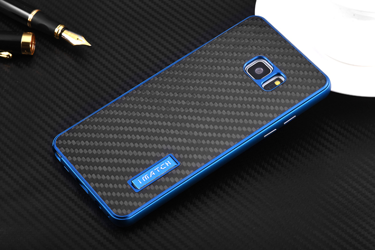 iMatch Luxury Aluminum Metal Bumper Carbon Fiber Back Cover Case for Samsung Galaxy Note 7 N9300